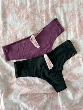 Victoria’s Secret Green and Purple Lace Thong Underwear Bundle
